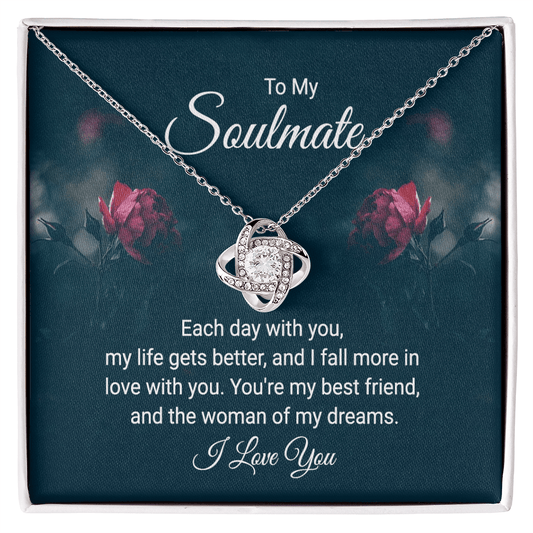 To My Soulmate - Each Day With You - Love Knot Necklace - Avioria