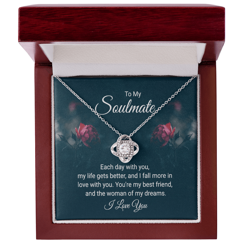 To My Soulmate - Each Day With You - Love Knot Necklace - Avioria