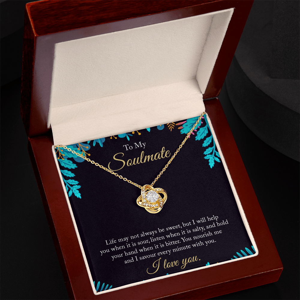 To My Soulmate - Life May Not Always - Love Knot Necklace - Avioria
