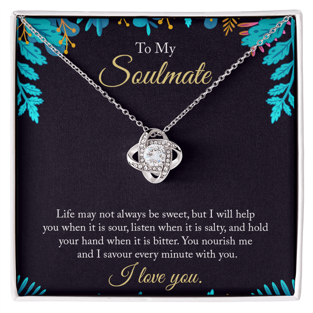 To My Soulmate - Life May Not Always - Love Knot Necklace - Avioria