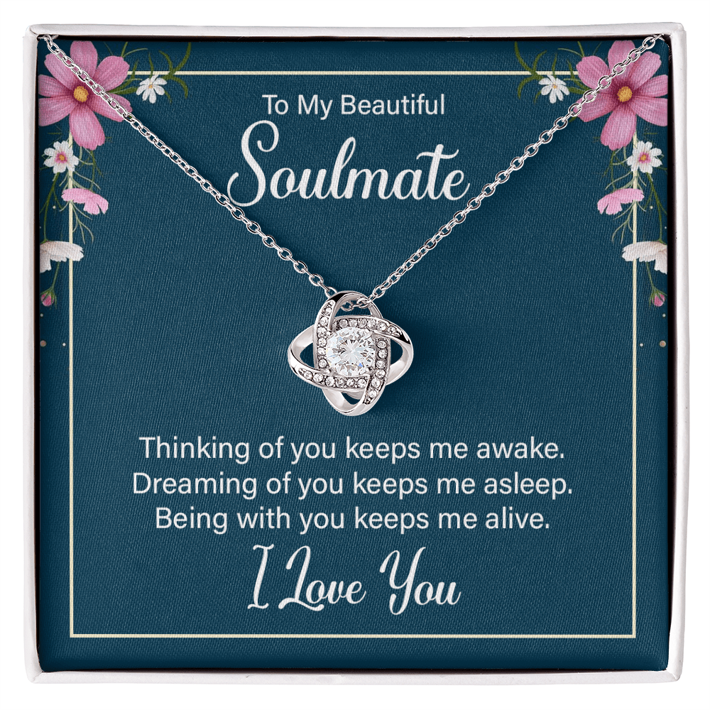 To My Soulmate - Thinking of You - Love Knot Necklace - Avioria