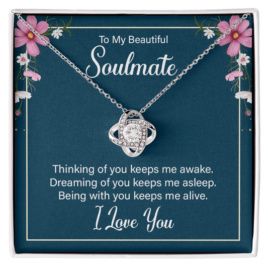 To My Soulmate - Thinking of You - Love Knot Necklace - Avioria