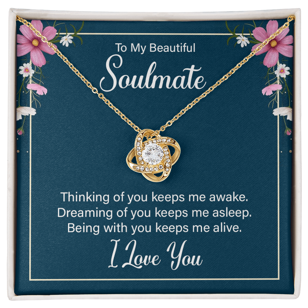 To My Soulmate - Thinking of You - Love Knot Necklace - Avioria