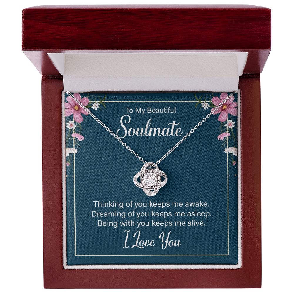To My Soulmate - Thinking of You - Love Knot Necklace - Avioria
