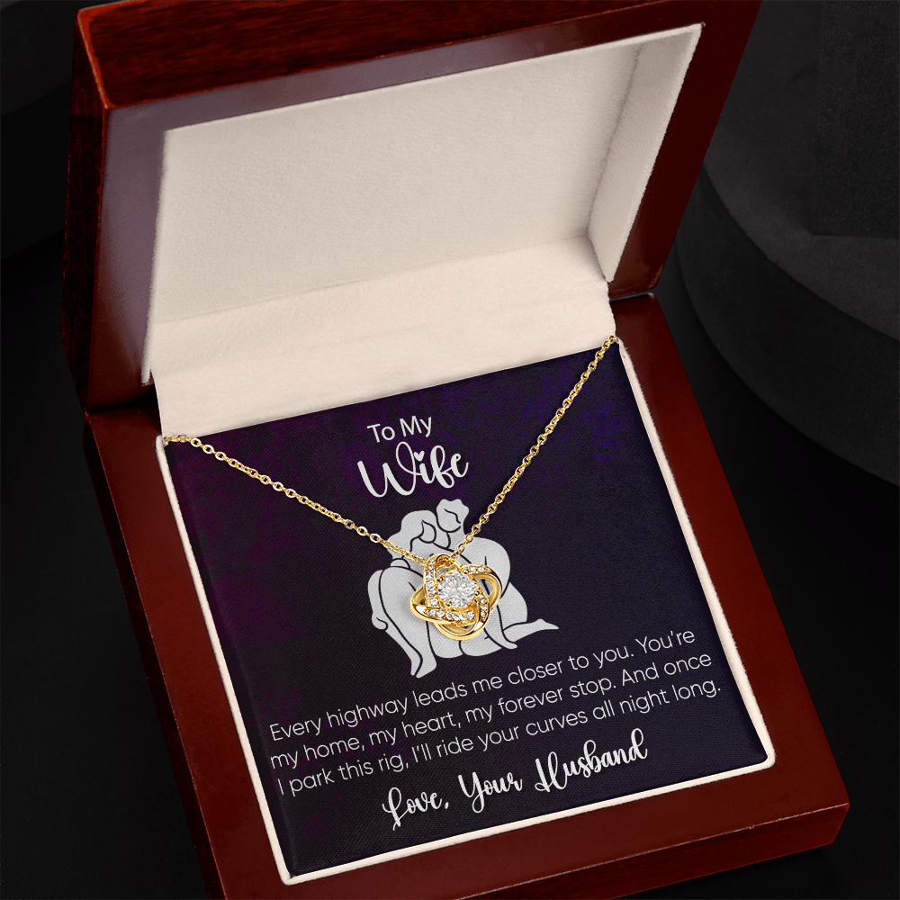To My Wife - Every Highway Leads - Love Knot Necklace - Avioria