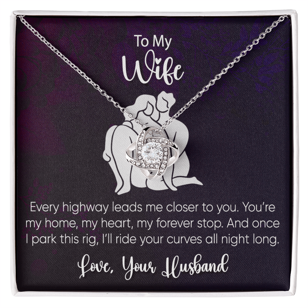 To My Wife - Every Highway Leads - Love Knot Necklace - Avioria
