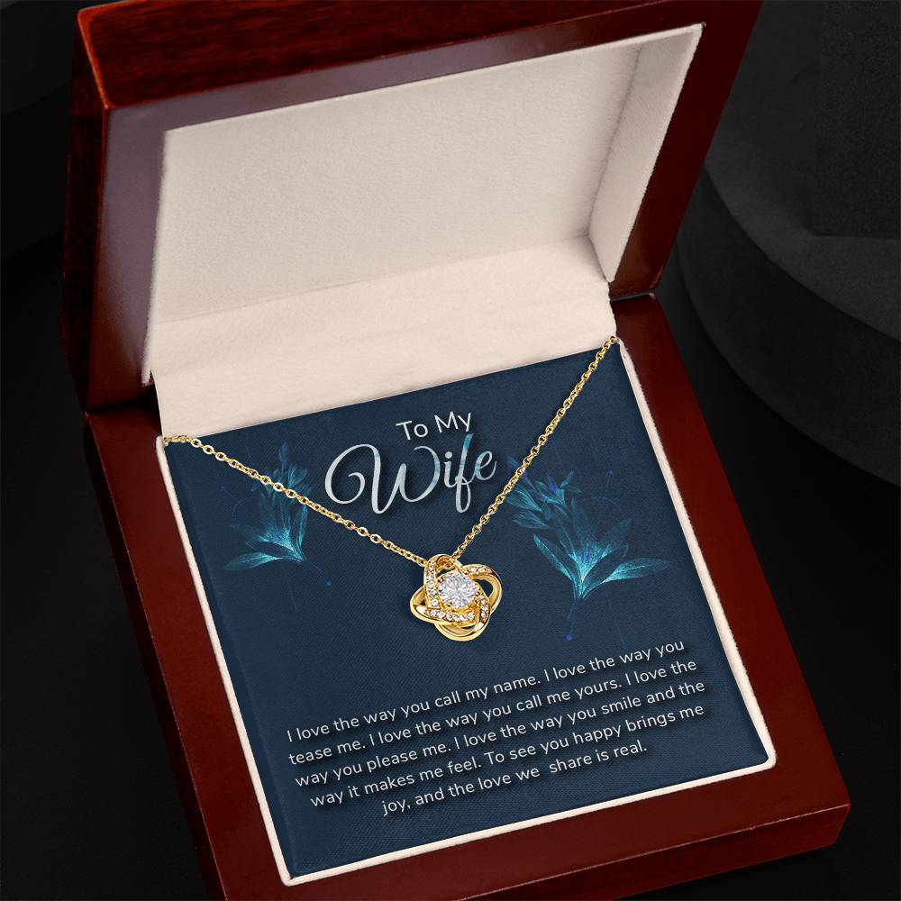 To My Wife - I Love The Way - Love Knot Necklace - Avioria