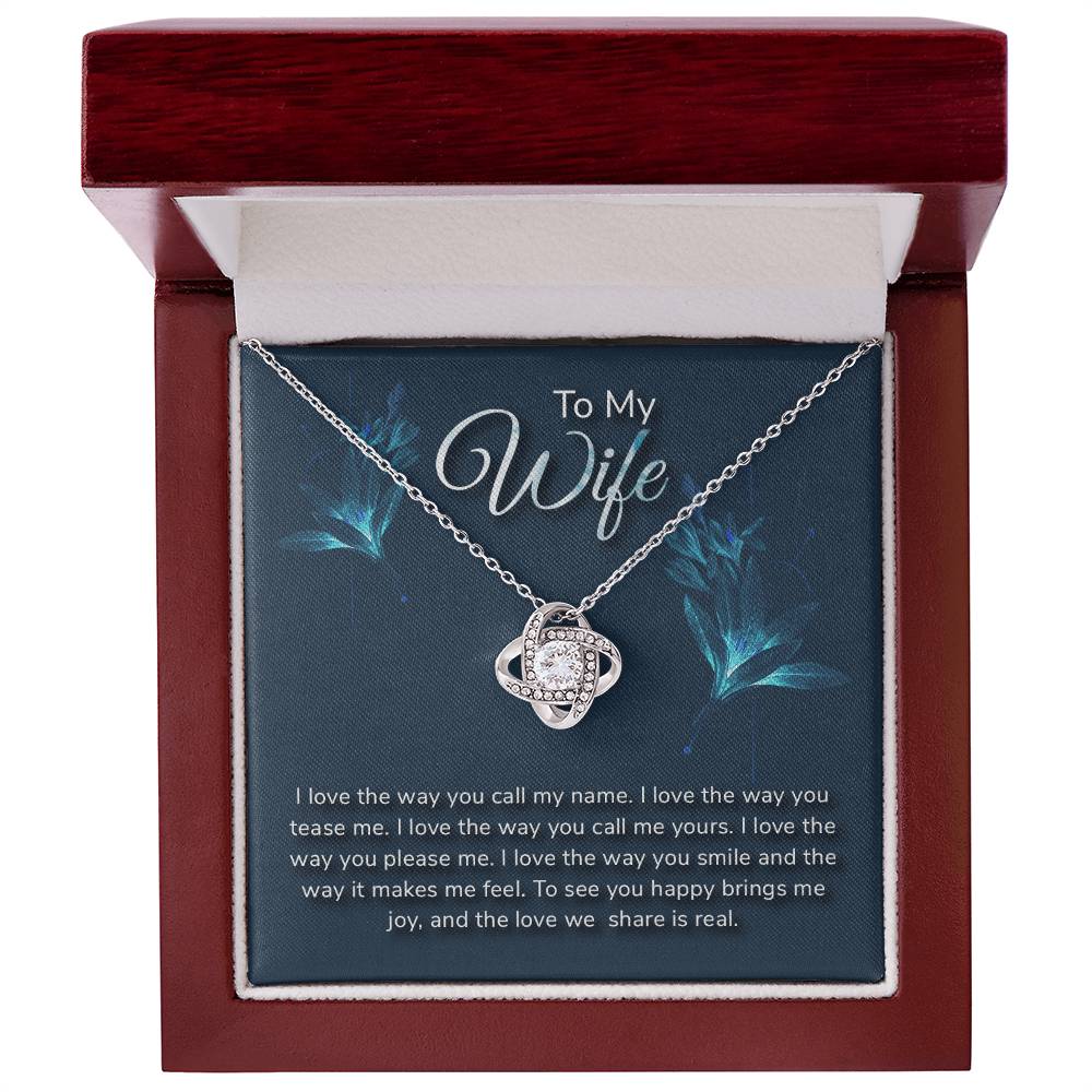 To My Wife - I Love The Way - Love Knot Necklace - Avioria