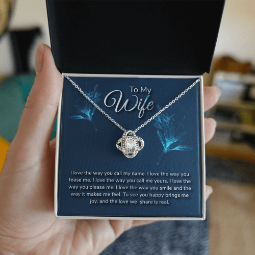 To My Wife - I Love The Way - Love Knot Necklace - Avioria