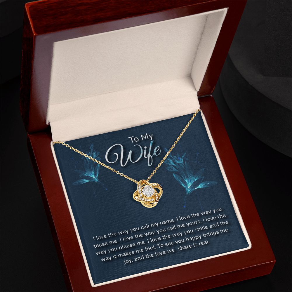 To My Wife - I Remember The First Day - Love Knot Necklace - Avioria