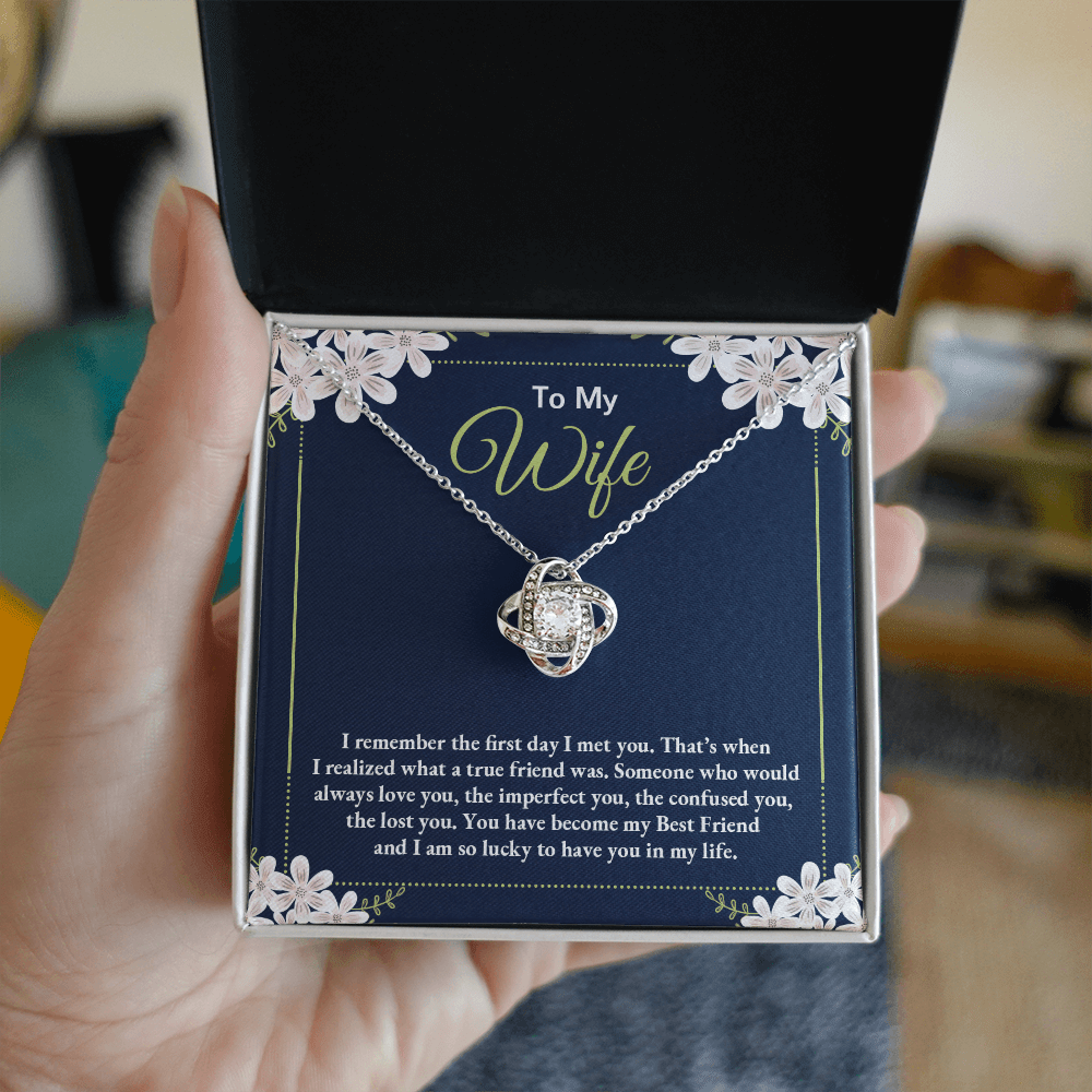 To My Wife - I Remember The First Day - Love Knot Necklace - Avioria