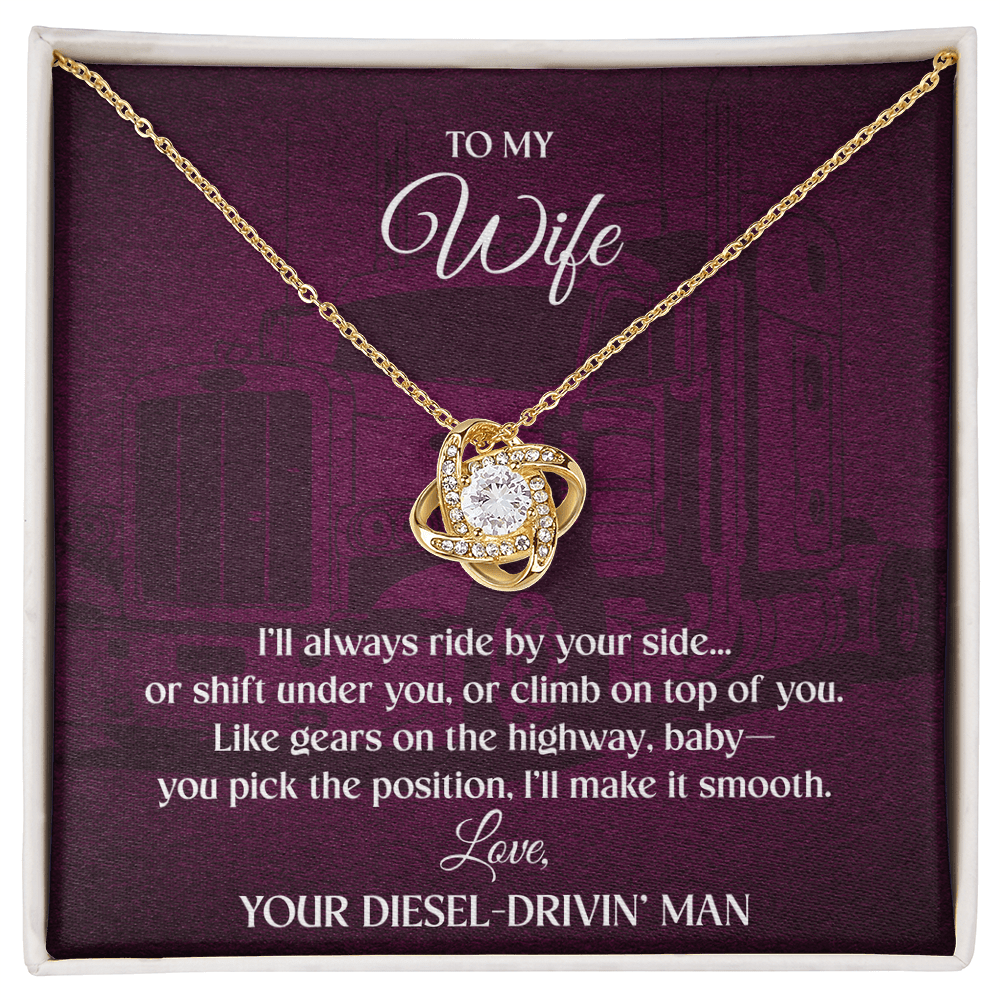 To My Wife - I'll Always Ride - Love Knot Necklace - Avioria