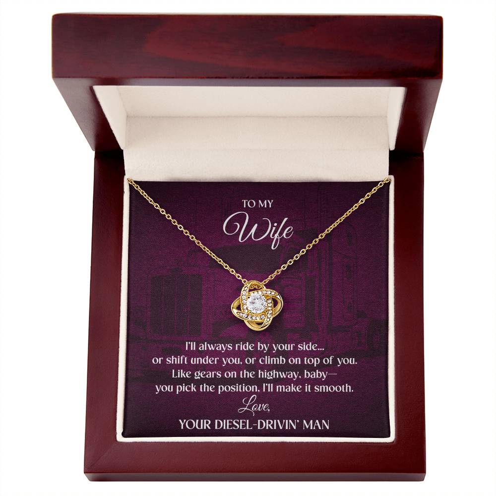 To My Wife - I'll Always Ride - Love Knot Necklace - Avioria