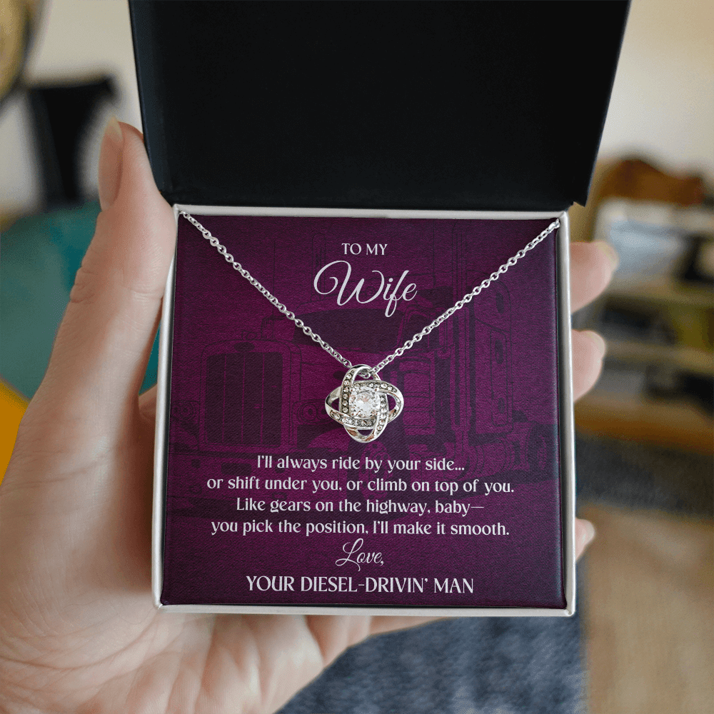 To My Wife - I'll Always Ride - Love Knot Necklace - Avioria