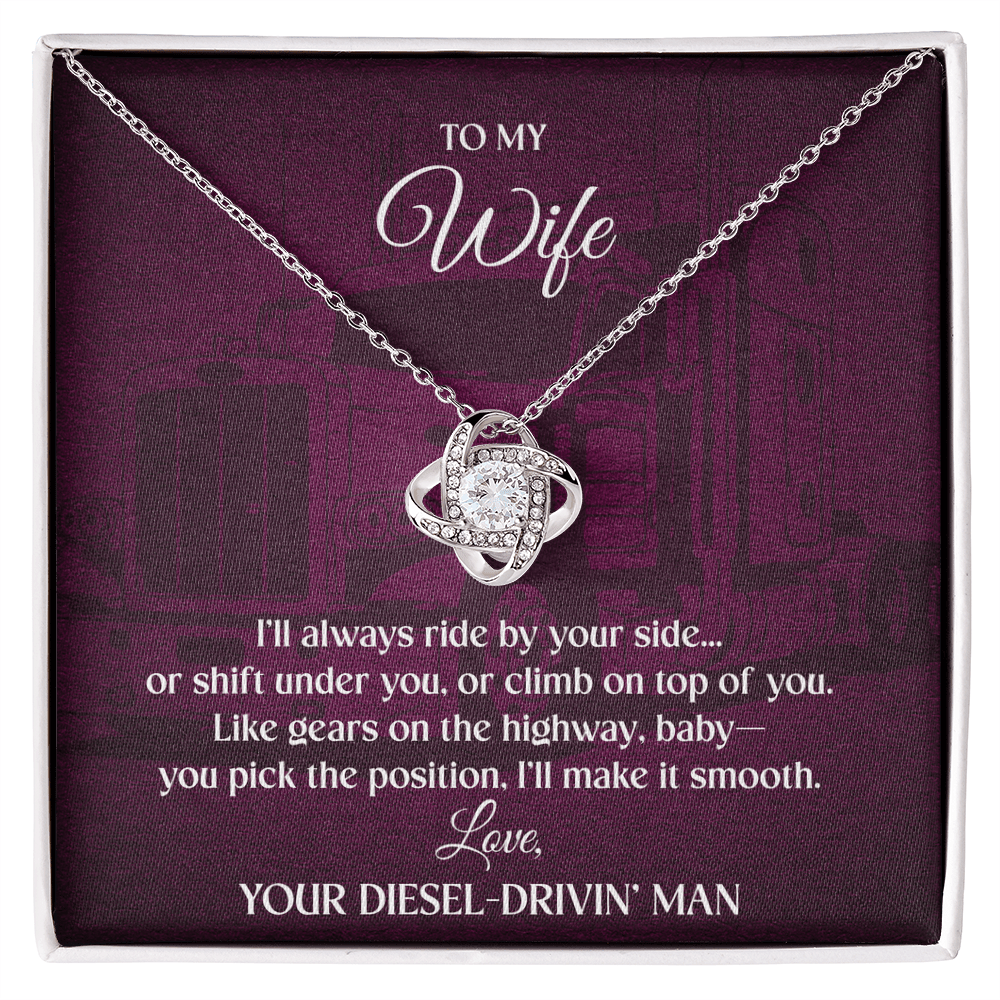 To My Wife - I'll Always Ride - Love Knot Necklace - Avioria