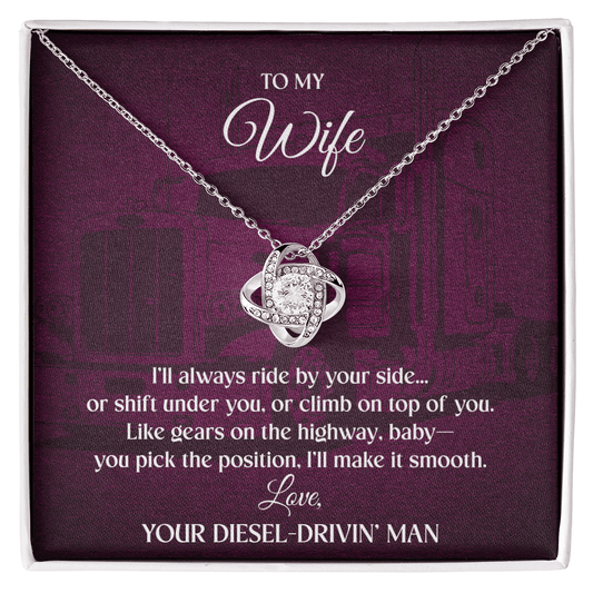 To My Wife - I'll Always Ride - Love Knot Necklace - Avioria