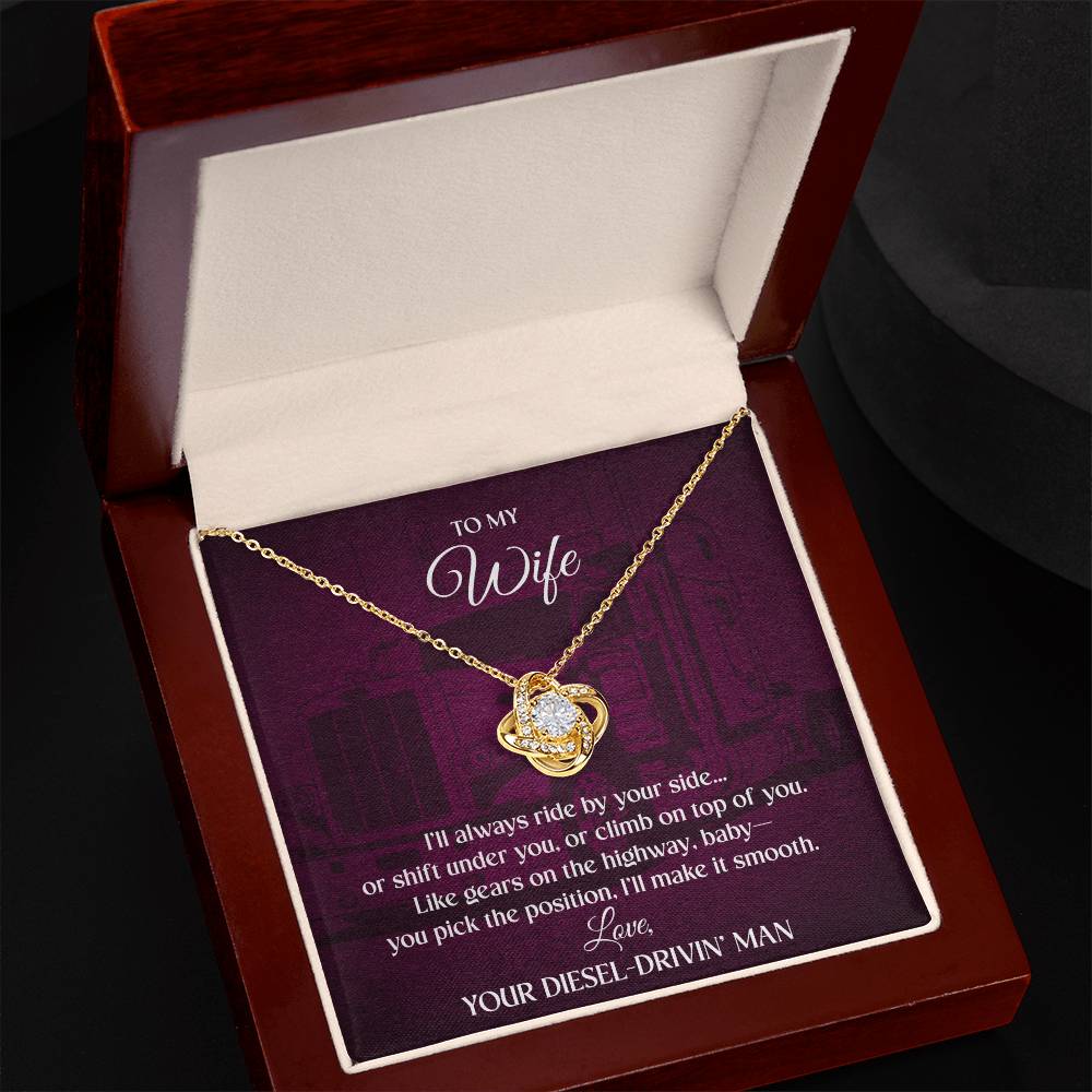 To My Wife - I'll Always Ride - Love Knot Necklace - Avioria