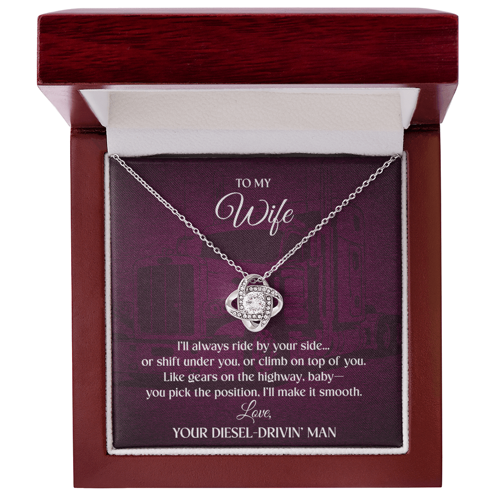 To My Wife - I'll Always Ride - Love Knot Necklace - Avioria