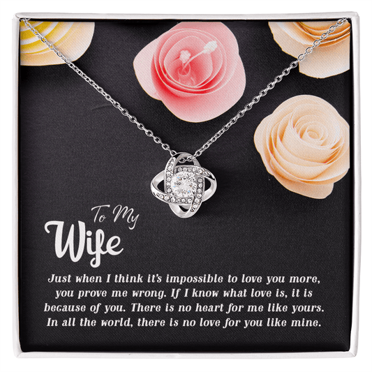 To My Wife - Just When I Think - Love Knot Necklace - Avioria