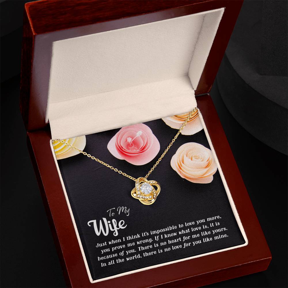 To My Wife - Just When I Think - Love Knot Necklace - Avioria