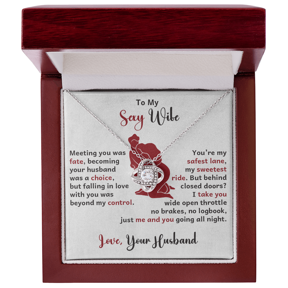 To My Wife - Meeting You - Love Knot Necklace - Avioria