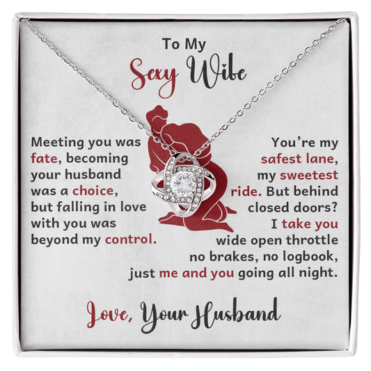 To My Wife - Meeting You - Love Knot Necklace - Avioria