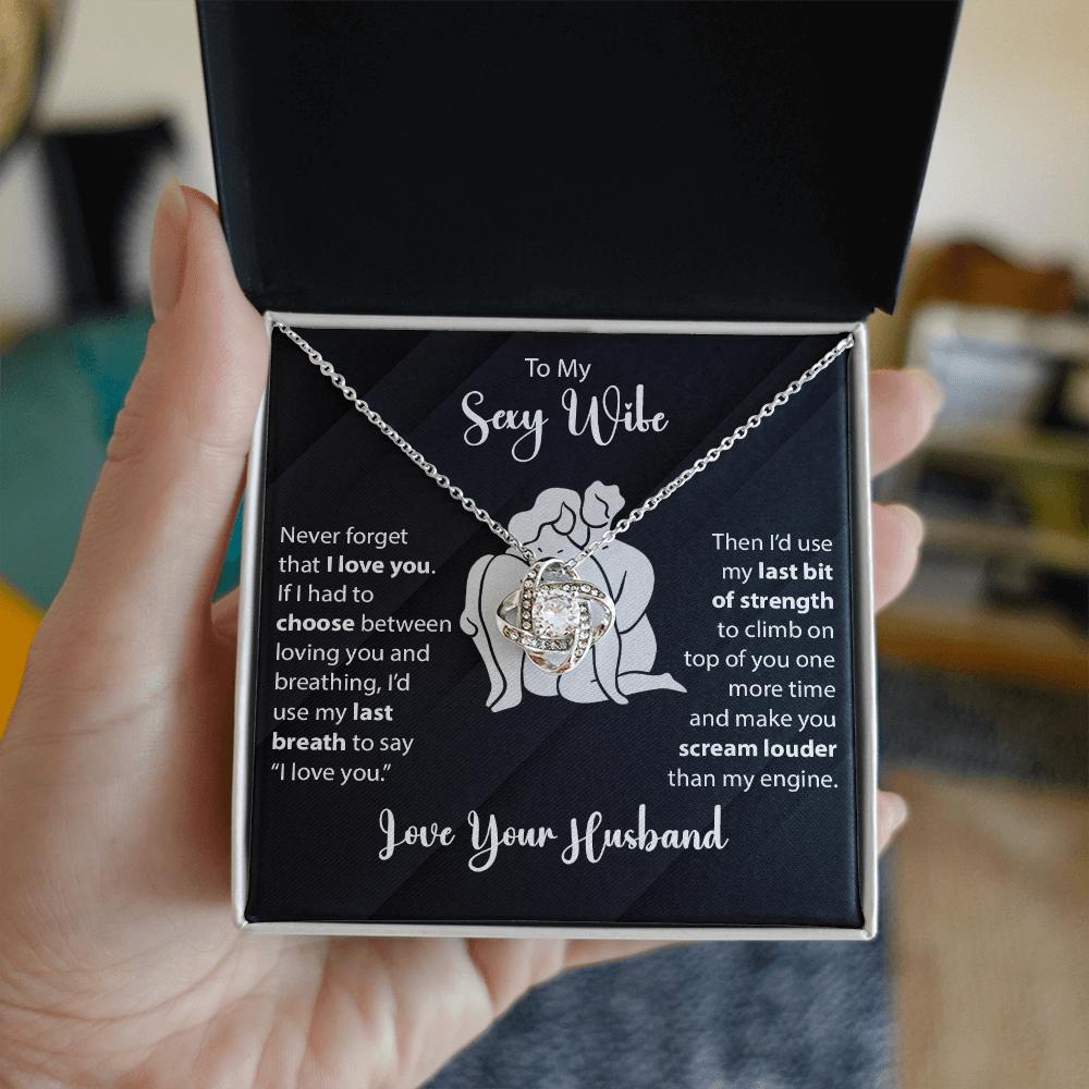 To My Wife - Never forget - Love Knot Necklace - Avioria