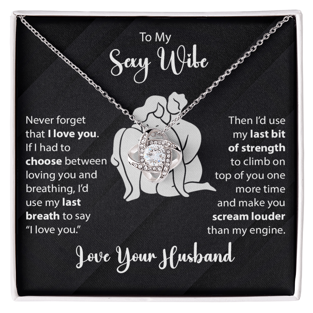 To My Wife - Never forget - Love Knot Necklace - Avioria