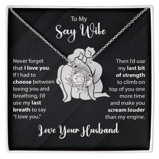 To My Wife - Never forget - Love Knot Necklace - Avioria
