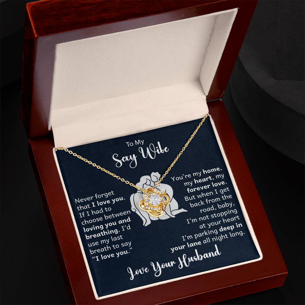 To My Wife - You Are My Home - Love Knot Necklace - Avioria