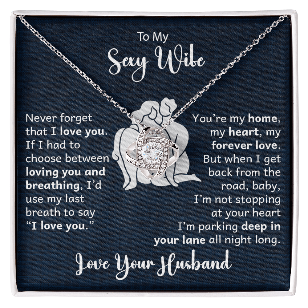To My Wife - You Are My Home - Love Knot Necklace - Avioria