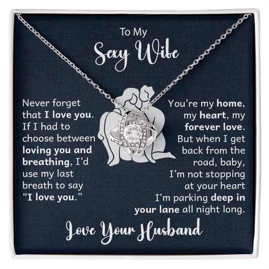 To My Wife - You Are My Home - Love Knot Necklace - Avioria