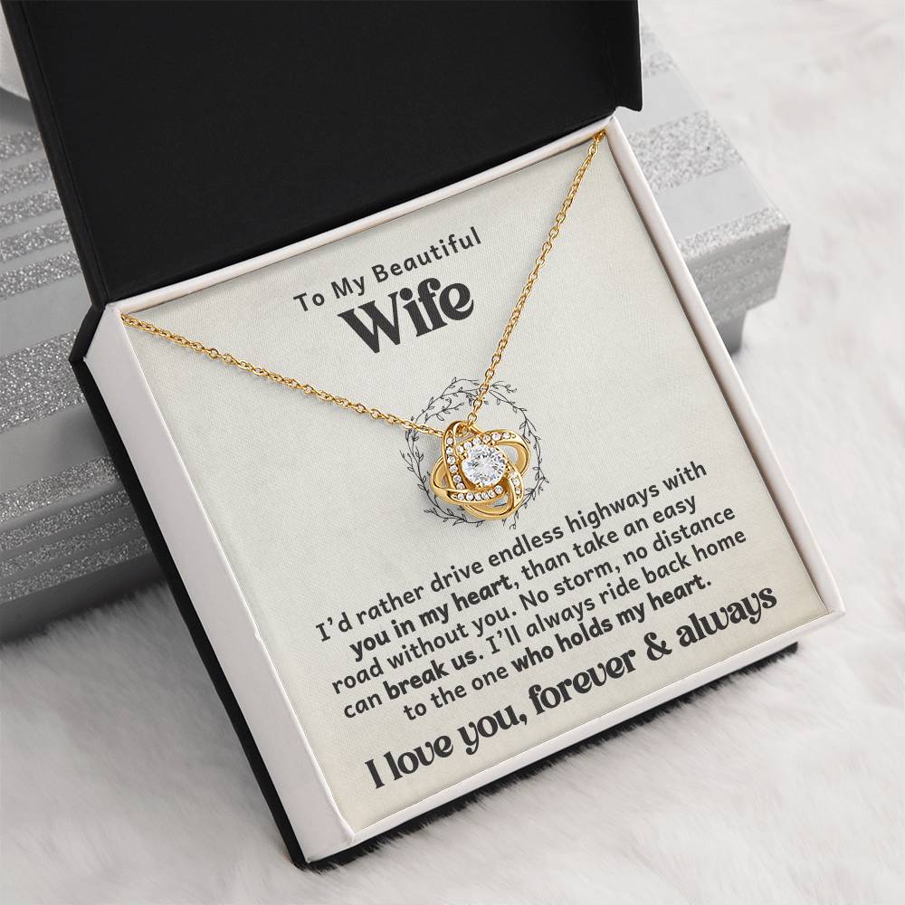 To the One Who Holds My Heart – Trucker Love Knot Necklace - Avioria