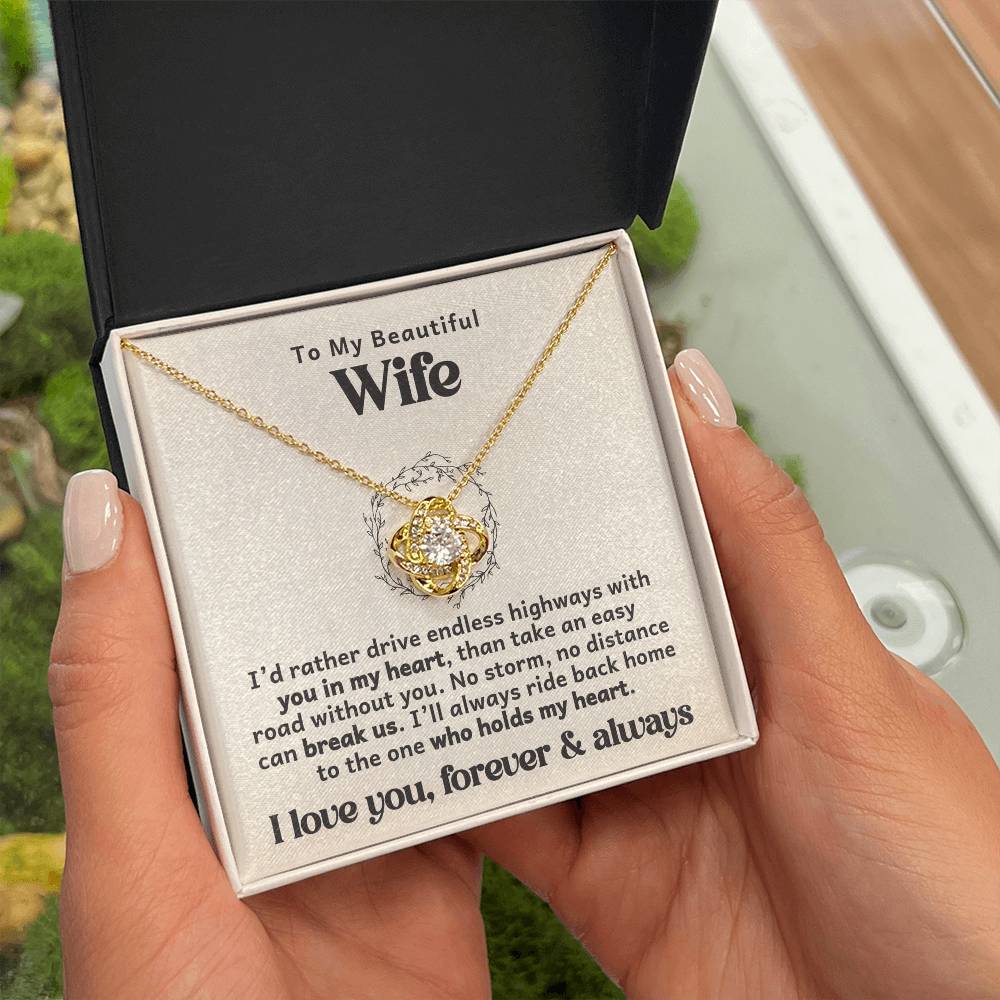 To the One Who Holds My Heart – Trucker Love Knot Necklace - Avioria